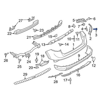 Lincoln OE - Outer Bumper Cover Support Rail Screw