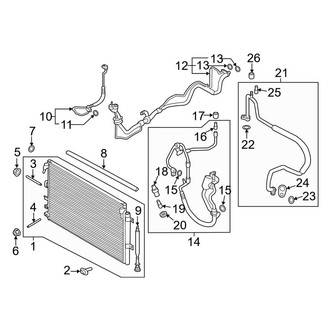 Lincoln OE - Air Conditioner & Heater - Condenser, Compressor & Lines (Condenser & Lines), (Base / Reserve 2.0L)