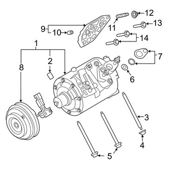 Lincoln OE - Air Conditioner & Heater - Condenser, Compressor & Lines (Compressor), (Base / Reserve 2.0L)