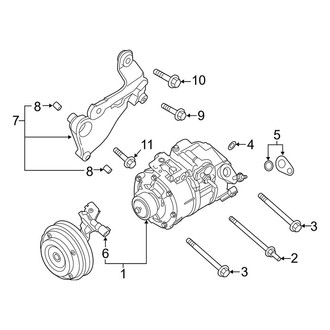 Lincoln OE - Air Conditioner & Heater - Condenser, Compressor & Lines (Compressor), (2.7L)