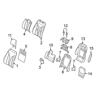 Lincoln OE - Seats & Tracks - Front Seat Components (Seat Back), (Base / Reserve / Select)