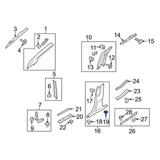 Lincoln OE - Front Upper Door Sill Plate Clip