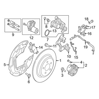 Lincoln OE - Rear Suspension - Brake Components (AWD)
