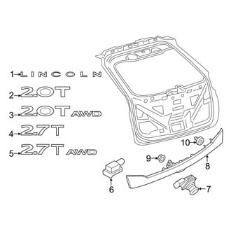 Lincoln OE - Lift Gate - Exterior Trim (Base / Reserve)