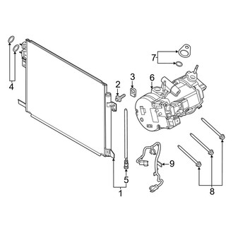 Lincoln OE - Air Conditioner & Heater - Condenser, Compressor & Lines (Condenser & Compressor), (Black Label Grand Touring / Grand Touring)