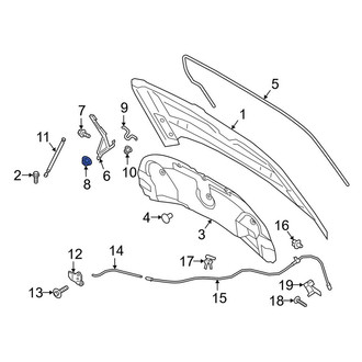 Lincoln OE - Hood Hinge Nut