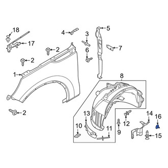 Lincoln OE - Fender Liner Extension Nut