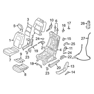 Lincoln OE - Seats & Tracks - Second Row Seats (3 Individual Seats, Outer Seats, Passenger Side), (Base / Grand Touring / Reserve)