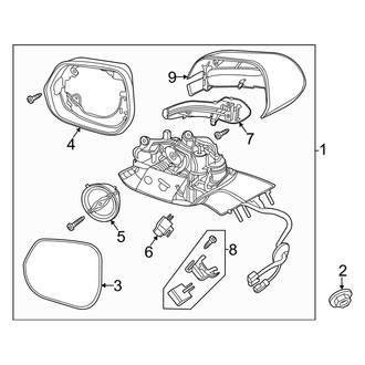 Lincoln OE - Front Door - Outside Mirrors (With Side Camera), (Black Label / Black Label Grand Touring / Grand Touring / Reserve)