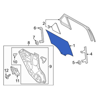 Lincoln OE - Front Left Door Glass