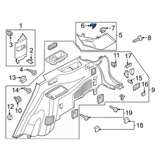 Lincoln OE - Right Body C-Pillar Trim Panel Clip