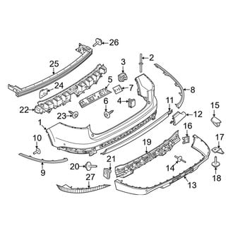 Lincoln OE - Rear Bumper - Bumper & Components (W/O Trailer Tow, Covers & Brackets)