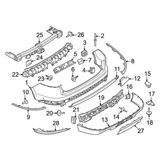 Lincoln OE - Rear Bumper - Bumper & Components (With Trailer Tow, Covers & Brackets)
