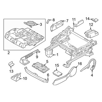 Lincoln OE - Seats & Tracks - Passenger Seat Components (8 Way, Cushion Frame and Components)