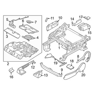 Lincoln OE - Seats & Tracks - Driver Seat Components (24 Way, Cushion Frame and Components), (Black Label / Reserve)