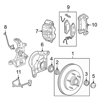 Lincoln OE - Front Suspension - Brake Components (RWD)