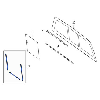 Lincoln OE - Rear Cab Sliding Glass Weatherstrip