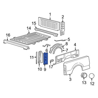 Lincoln OE - Rear Left Forward Truck Bed Panel Reinforcement