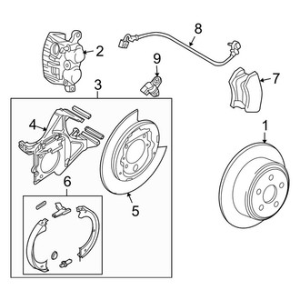 Lincoln OE - Rear Suspension - Brake Components