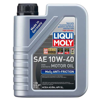 Liqui Moly® - MoS2 Anti-Friction SAE 10W-40 Synthetic Blend Motor Oil, 5 Liters (5.28 Quarts)