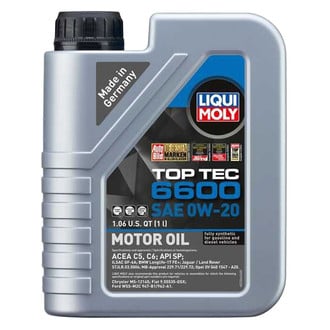Liqui Moly® - Top Tec™ 6600 SAE 0W-20 Full Synthetic Motor Oil, 1 Liter (1.06 Quarts)