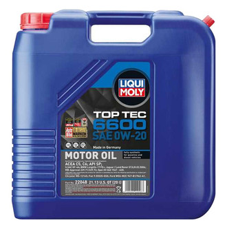 Liqui Moly® - Top Tec™ 6600 SAE 0W-20 Full Synthetic Motor Oil, 20 Liters (21.13 Quarts)
