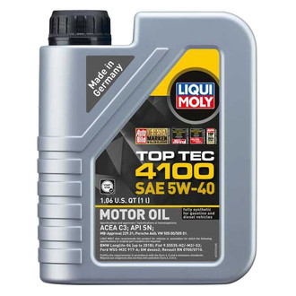 Liqui Moly® - Top Tec™ 4100 SAE 5W-40 Synthetic Motor Oil, 1 Liter (1.06 Quarts)