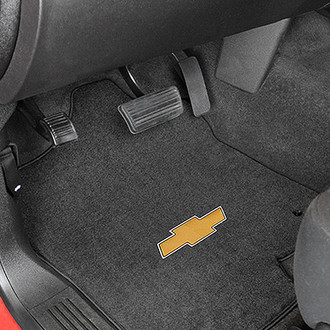 Lloyd® - Velourtex™ Custom Fit 1st Row Ebony Floor Mats With Gold Bowtie Logo