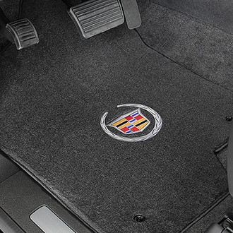 Lloyd® - Velourtex™ Custom Fit 1st and 2nd Row Ebony Floor Mats With Cadillac Logo