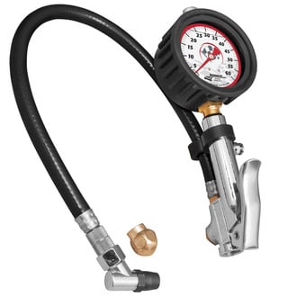 Longacre® - 0 to 60 psi Liquid Filled Glow-In-The-Dark Quick Fill Dial Tire Pressure Gauge