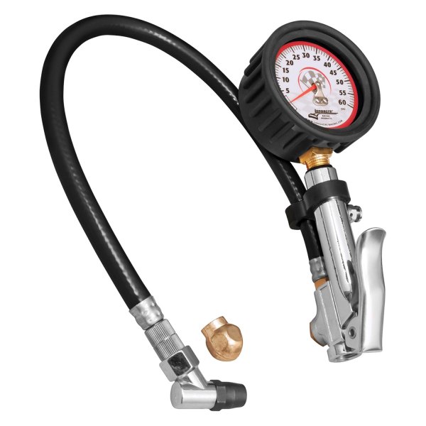 Longacre® - Deluxe™ 0 to 60 psi Glow-In-The-Dark Quick Fill Dial Tire Pressure Gauge