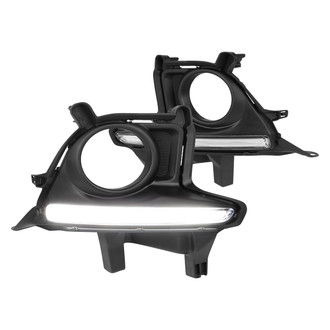 Lumen® - Black Fog Light Covers with LED DRL