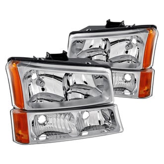 Lumen® - Chrome Euro Headlights with Turn Signal/Parking Lights