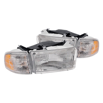 Lumen® - Driver and Passenger Side Chrome Factory Style Headlights with Corner Lights
