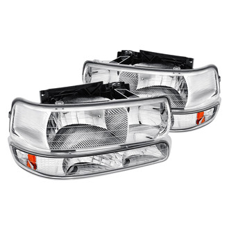 Lumen® - Chrome Euro Headlights with Bumper Lights