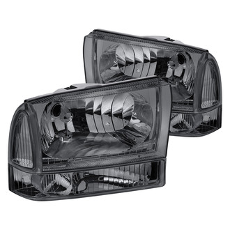 Lumen® - Chrome/Smoke Euro Headlights with Bumper Lights