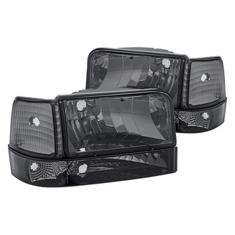 Lumen® - Chrome/Smoke Euro Headlights with Bumper and Corner Lights