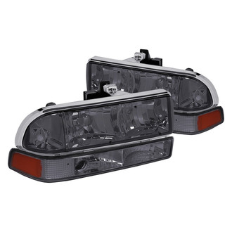 Lumen® - Chrome/Smoke Euro Headlights with Bumper Lights