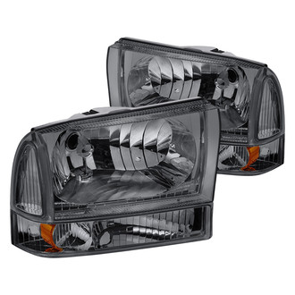 Lumen® - Chrome/Smoke Euro Headlights with Bumper Lights