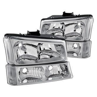Lumen® - Chrome Euro Headlights with Turn Signal/Parking Lights
