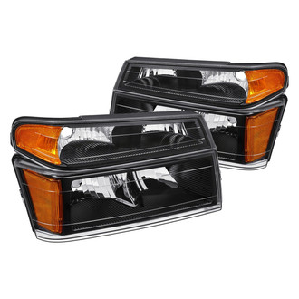 Lumen® - Black Factory Style Headlights with Bumper Lights