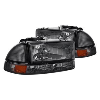 Lumen® - Chrome/Smoke Euro Headlights with Bumper Lights