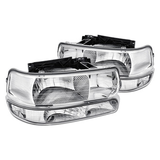 Lumen® - Chrome Euro Headlights with Bumper Lights