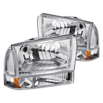 Lumen® - Chrome Euro Headlights with Bumper Lights
