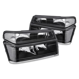 Lumen® - Black Factory Style Headlights with Bumper Lights
