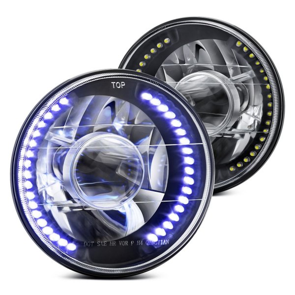 Lumen® - 7" Round Black Projector LED Headlights (H6024)