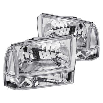 Lumen® - Chrome Euro Headlights with Bumper Lights