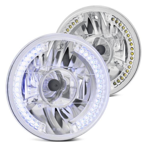 Lumen® - 7" Round Chrome LED Halo Projector Headlights (H6024)
