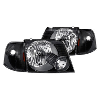 Lumen® - Black Euro Headlights with Corner Lights
