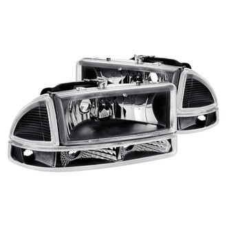 Lumen® - Black Euro Headlights with Bumper Lights